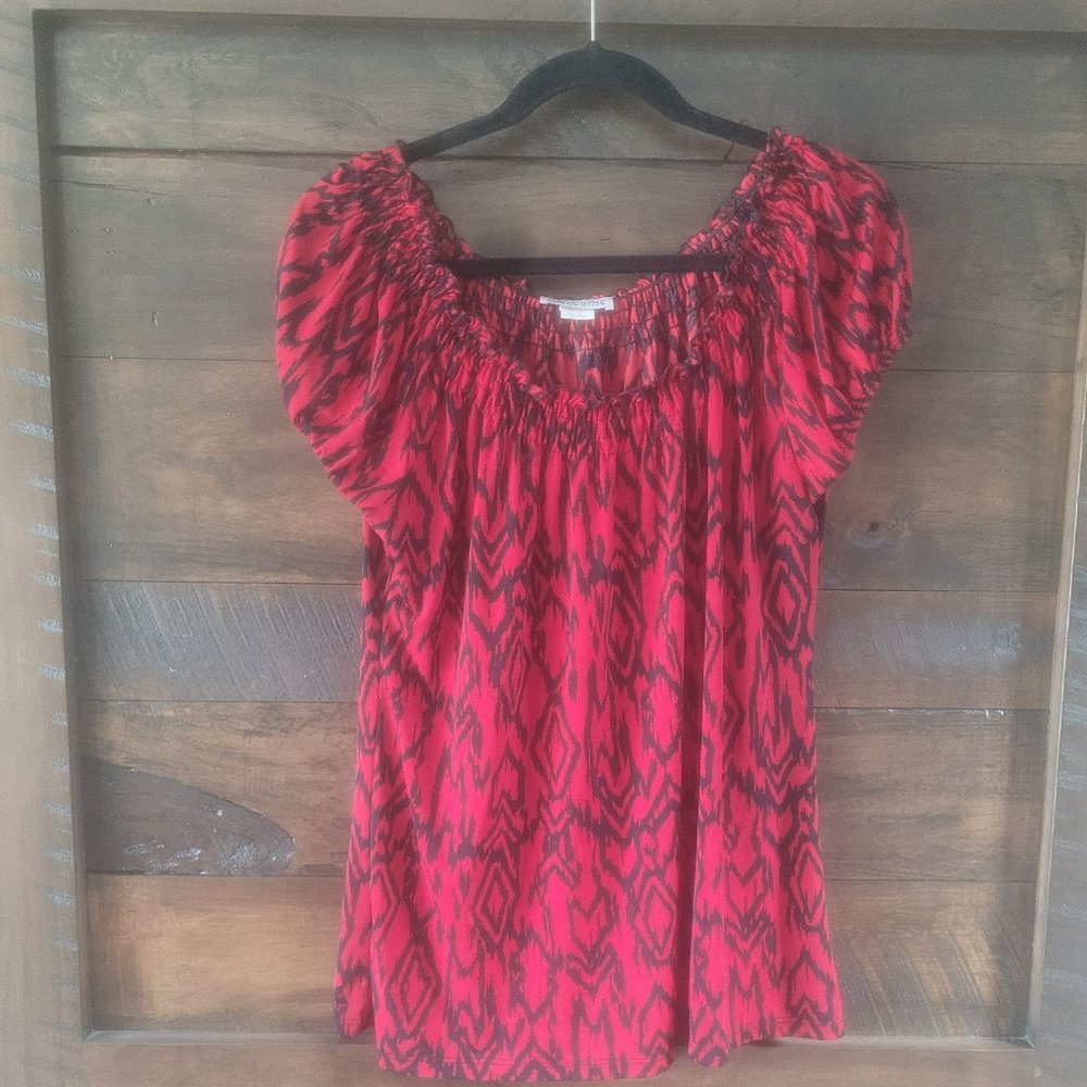 Carol Rose Peasant Style Short Sleeve Top Size: XL